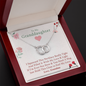 To My Granddaughter - Roses & Flower Hugs | Beautiful 14k White Gold Locked Circles Necklace Mahogany Style Luxury Box