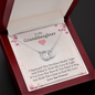 To My Granddaughter - Cherry Blossom Hugs | Beautiful 14k White Gold Locked Circles Necklace Mahogany Style Luxury Box