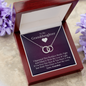 Granddaughter - Feel My Love | 14k White Gold Interlocked Circles Necklace