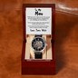 To My Husband | More Than Any Obstacle | Luxury Openface Men's Watch With Genuine Leather Band