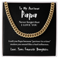 To My Awesome Papa (From Daughter) | 14k Gold and Stainless Steel Cuban Chain Necklace for Men 14K Gold Over Stainless Steel Cuban Link Chain Standard Box