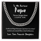To My Awesome Papa (From Daughter) | 14k Gold and Stainless Steel Cuban Chain Necklace for Men Stainless Steel Cuban Link Chain Standard Box