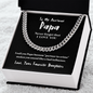 To My Awesome Papa (From Daughter) | 14k Gold and Stainless Steel Cuban Chain Necklace for Men