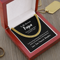 To My Awesome Papa (From Daughter) | 14k Gold and Stainless Steel Cuban Chain Necklace for Men 14K Gold Over Stainless Steel Cuban Link Chain Luxury Box
