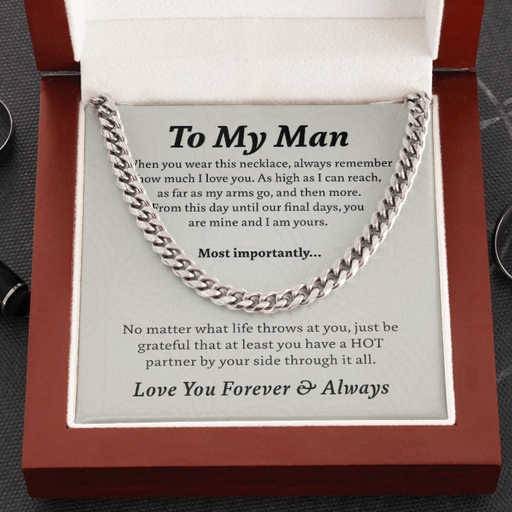 To My Man - How Much I Love You | Stainless Steel and 14k Gold Cuban Link Necklace