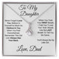 To My Daughter (Love, Dad) - Beautiful 14k White Gold Necklace for Daughters 14K White Gold Finish Standard Box