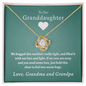 To Our Granddaughter (From Grandma & Grandpa) - Two Warm Hugs | Gold and Stainless Steel Knot Necklace 18K Yellow Gold Finish Standard Box