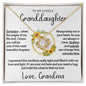 To My Granddaughter (Love, Grandma) | 14k White Gold and Stainless Steel Necklace 18K Yellow Gold Finish Standard Box