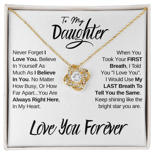 Daughter - Always In My Heart | Beautiful 14k White Gold Necklace for Daughters 18K Yellow Gold Finish Standard Box