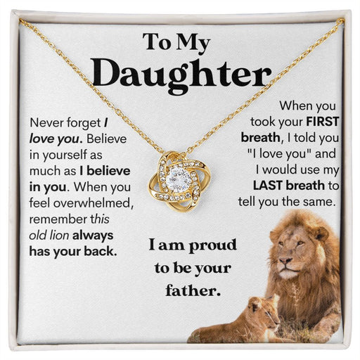 [Almost Sold Out] To My Daughter (From Dad) Keepsake Gold Necklace and Card 18K Yellow Gold Finish Standard Box