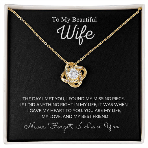Wife Anniversary Necklace with Poem Card, Birthday Custom Necklace, 14k White Gold Stainless Steel