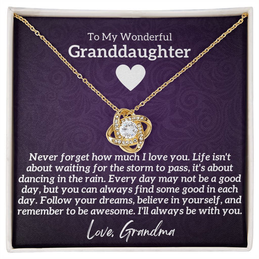 Wonderful Granddaughter Gift, From Grandma, Graduation or Birthday Present, 14k White Gold Necklace 18K Yellow Gold Finish Standard Box