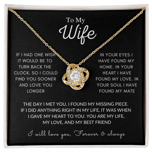 Wife Luxury White Gold Necklace Gift, If I Had One Wish, Valentine's Day, Anniversary Gift 18K Yellow Gold Finish Standard Box