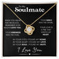 Soulmate Love Knot Necklace, Custom Gift With Poem Card, Valentine or Anniversary Gift for Her - "Found My Soulmate" 18K Yellow Gold Finish Standard Box