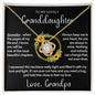 Granddaughter Gift | From Grandpa, 14k White Gold Necklace, Graduation, Birthday Gift for Grand Daughters 18K Yellow Gold Finish Standard Box