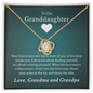 To Our Granddaughter (From Grandma & Grandpa) - Enjoy the Ride | Gold and Stainless Steel Knot Necklace 18K Yellow Gold Finish Standard Box