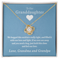 To Our Granddaughter (From Grandma & Grandpa) - Hugged This Tight | Gold and Stainless Steel Knot Necklace 18K Yellow Gold Finish Standard Box