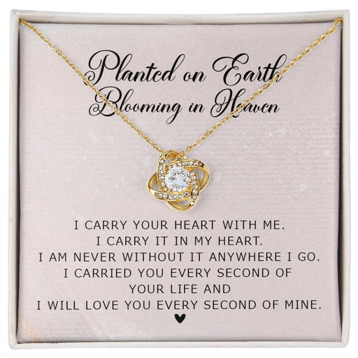 Miscarriage Gift, Memorial Necklace, Planted on Earth Blooming in Heaven, Miscarriage Gift With Poem and Box