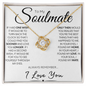 To My Soulmate - My One Wish, Gold and Stainless Steel Love Necklace 18K Yellow Gold Finish Standard Box