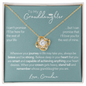 To My Granddaughter - Believe, Gold and Stainless Steel Family Knot Necklace 18K Yellow Gold Finish Standard Box