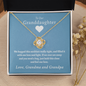 To Our Granddaughter (From Grandma & Grandpa) - Hugged This Tight | Gold and Stainless Steel Knot Necklace