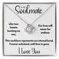 To My Soulmate - Two Hearts Beating as One | 14k White Gold Love Knot Necklace