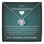 To Our Granddaughter (From Grandma & Grandpa) - Enjoy the Ride | Gold and Stainless Steel Knot Necklace 14K White Gold Finish Standard Box