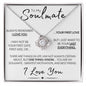 To My Soulmate - Always Remember I Love You - 14k White Gold Necklace and Poem Card 14K White Gold Finish Standard Box
