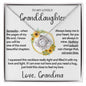 To My Granddaughter (Love, Grandma) | 14k White Gold and Stainless Steel Necklace 14K White Gold Finish Standard Box