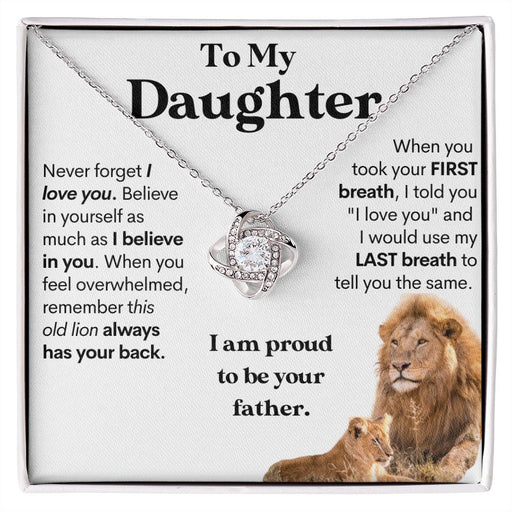 [Almost Sold Out] To My Daughter (From Dad) Keepsake Gold Necklace and Card 14K White Gold Finish Standard Box