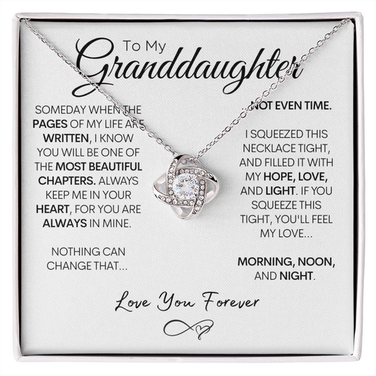To My Granddaughter - Morning, Noon, and Night | Gold and Stainless Steel Necklace