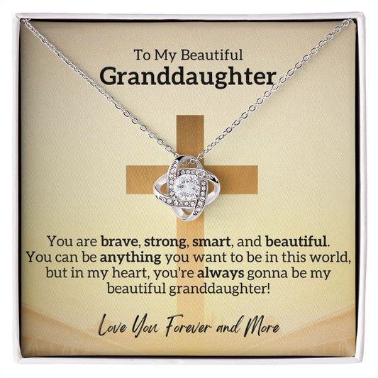 Beautiful Granddaughter, Birthday or Christmas Gift, 14k White Gold Necklace Gift Bundle for Grand Daughters