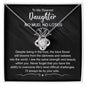 Dearest Daughter - No Mud, No Lotus | Gold Knot Necklace 14K White Gold Finish Standard Box