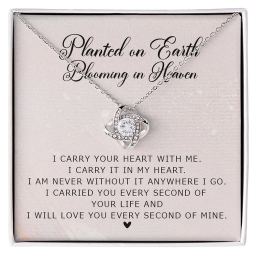 Miscarriage Gift, Memorial Necklace, Planted on Earth Blooming in Heaven, Miscarriage Gift With Poem and Box