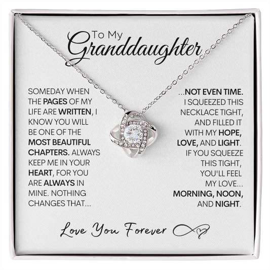 To My Granddaughter, Pages of My Life | Gold and Stainless Steel Necklace