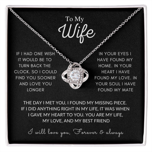 Wife Luxury White Gold Necklace Gift, If I Had One Wish, Valentine's Day, Anniversary Gift 14K White Gold Finish Standard Box