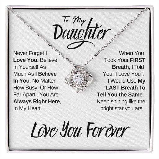 Daughter - Always In My Heart | Beautiful 14k White Gold Necklace for Daughters 14K White Gold Finish Standard Box