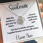 To My Soulmate - Together Forever | 14k White Gold Love Knot Necklace