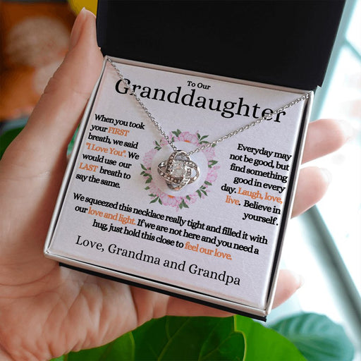 Our Granddaughter - (Love Grandma & Grandpa) | Stainless Steel and 14k Gold Necklace