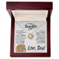 To My Daughter (Love, Dad) This Lion Has Your Back, Beautiful Gold Knot Necklace 18K Yellow Gold Finish Luxury Box