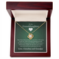 To Our Granddaughter (From Grandma & Grandpa) - Two Warm Hugs Green | Gold and Stainless Steel Knot Necklace 18K Yellow Gold Finish Luxury Box