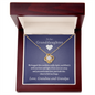 To Our Granddaughter (From Grandma & Grandpa) - Hugged This Tight Purple Card | Gold and Stainless Steel Knot Necklace 18K Yellow Gold Finish Luxury Box