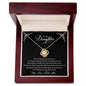 To Daughter (Love Dad) Last Breath | 14k White Gold Knot Necklace for Daughters 18K Yellow Gold Finish Luxury Box