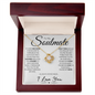 To My Soulmate - My One Wish, Gold and Stainless Steel Love Necklace 18K Yellow Gold Finish Luxury Box