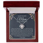 To My Beautiful Mom On My Wedding Day | 14k White Gold and Stainless Steel Knot Necklace 14K White Gold Finish Luxury Box