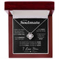 Soulmate Love Knot Necklace, Custom Gift With Poem Card, Valentine or Anniversary Gift for Her - "Found My Soulmate" 14K White Gold Finish Luxury Box