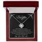 To Daughter (Love Dad) Last Breath | 14k White Gold Knot Necklace for Daughters 14K White Gold Finish Luxury Box