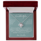 To My Granddaughter - Believe, Gold and Stainless Steel Family Knot Necklace 14K White Gold Finish Luxury Box
