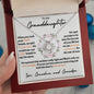 To Our Granddaughter (Love Grandma / Grandpa) Flowers Beautiful 14k White Gold Knot Necklace