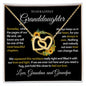 To Our Lovely Granddaughter (From Grandpa and Grandma) Sunflowers & Love - Beautiful Gold Necklace Hearts